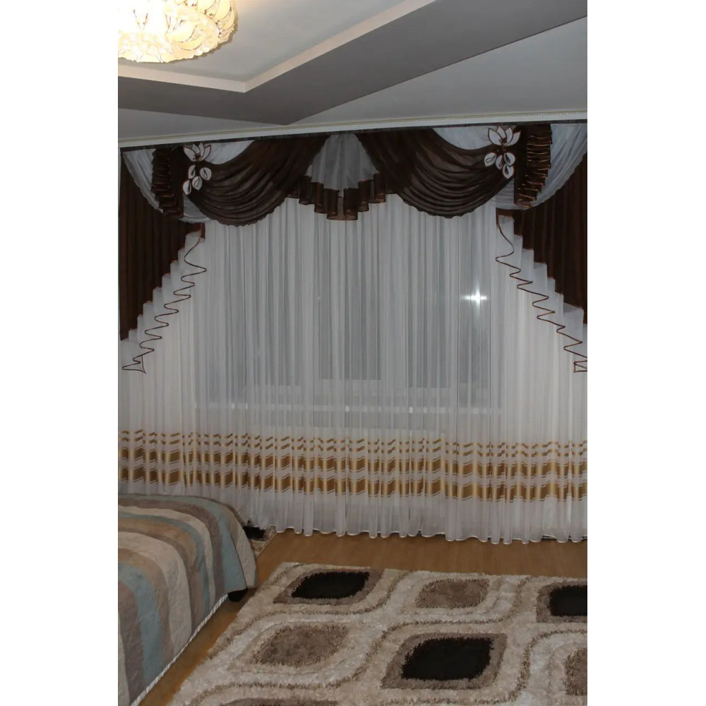 Ламбрекен шифоновий 2,50м №157 шоколад
