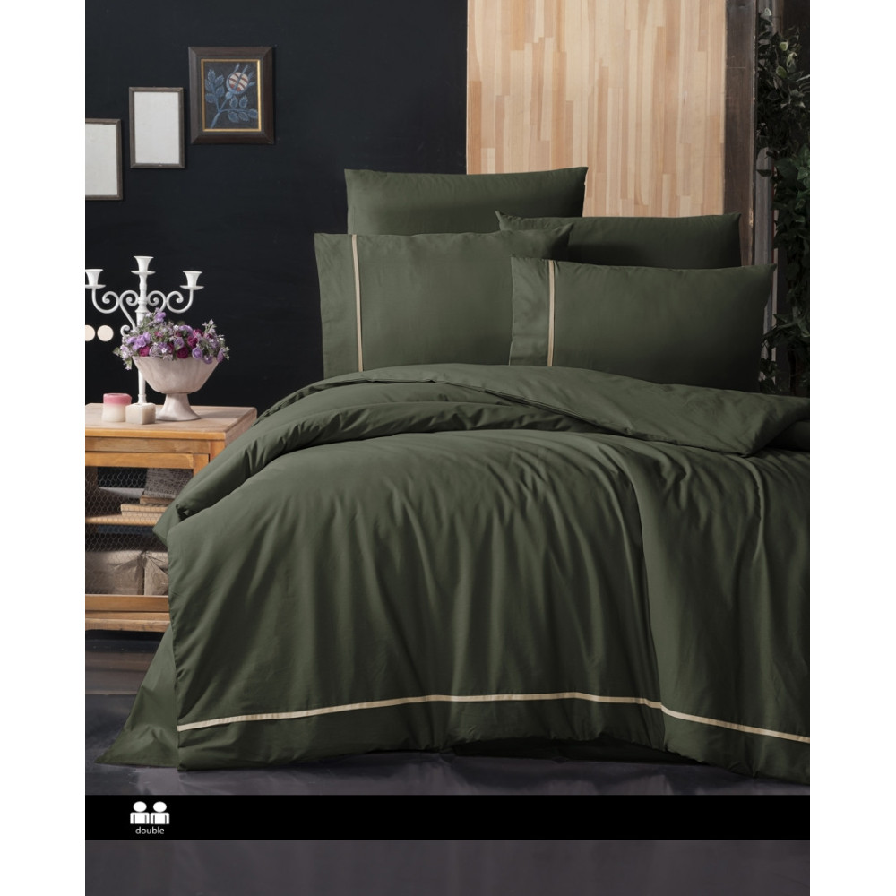 Постільна білизна First Choice Deluxe Ranforce Dark Series - Alisa Dark Green