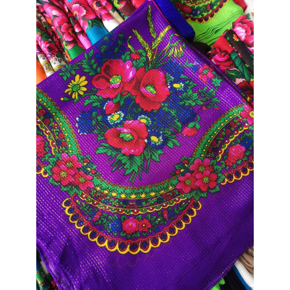 Платок з люрексом Колосок фіолетовий