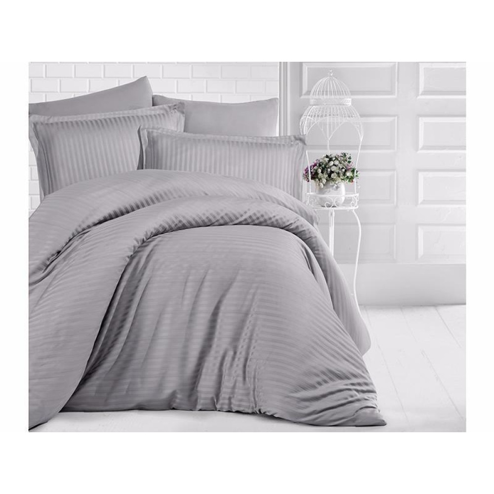 Постільна білизна Clasy Stripe Satin Turkey - Gri