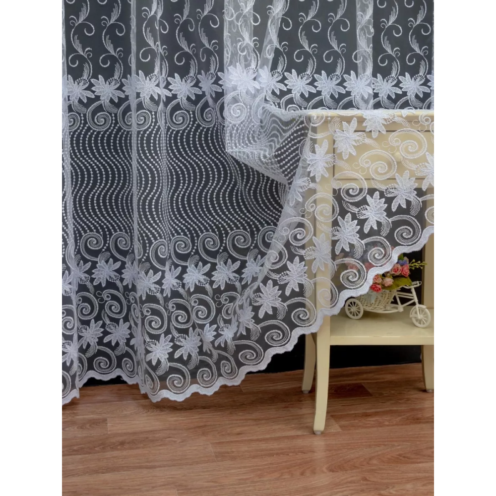 Тюль білий жаккард Kseniya