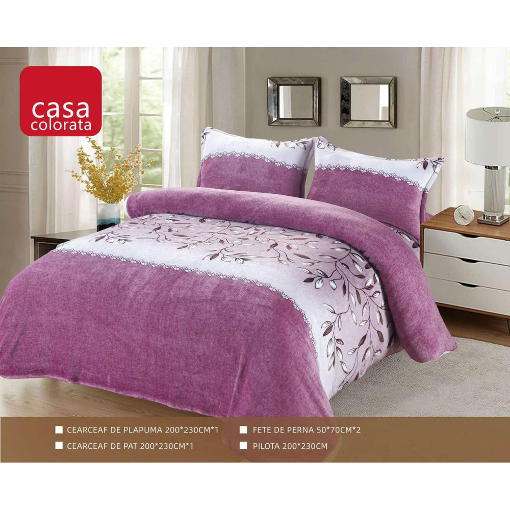 Велюрова постільна білизна Casa Colorata Євро