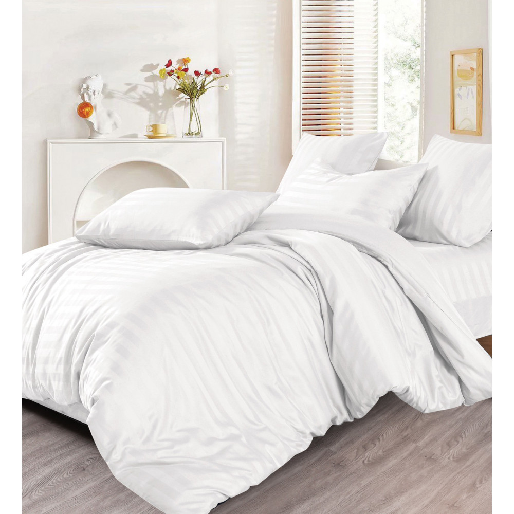 Постільна білизна Epico Stripe Satin - Євро - White