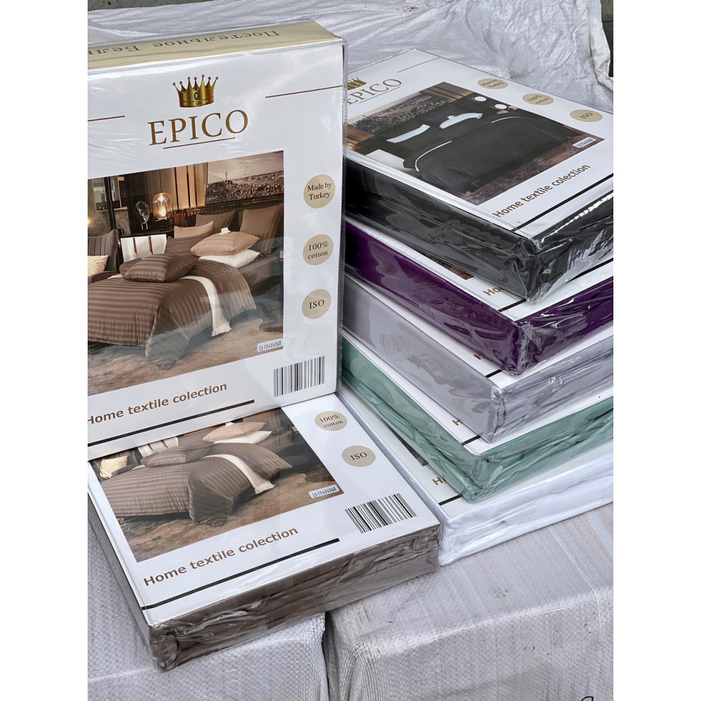 Постільна білизна Epico Stripe Satin - Євро - Beige