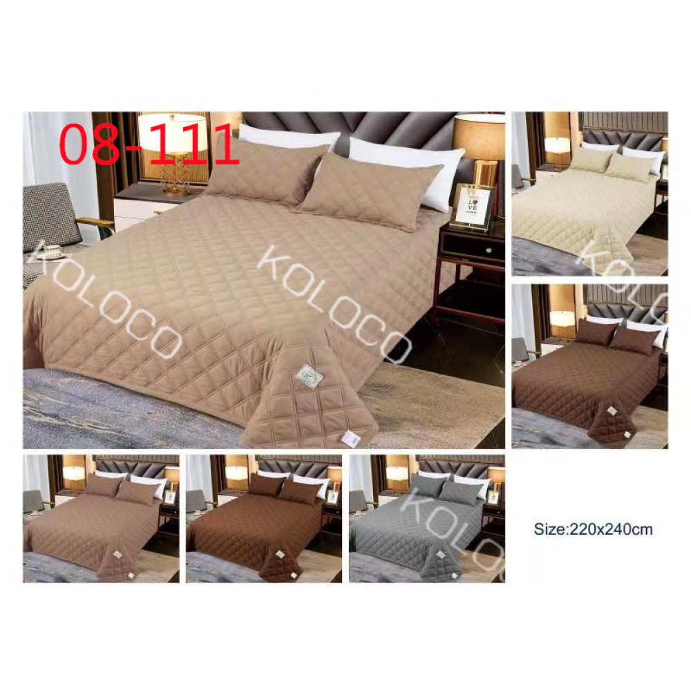 Однотонне покривало бавовняне Koloco 220*240 - сірий