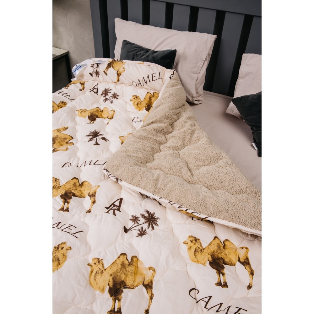 Ковдра Camel Wool Taddy відкрите хутро Двоспальне розмір 175'215 тм Arda