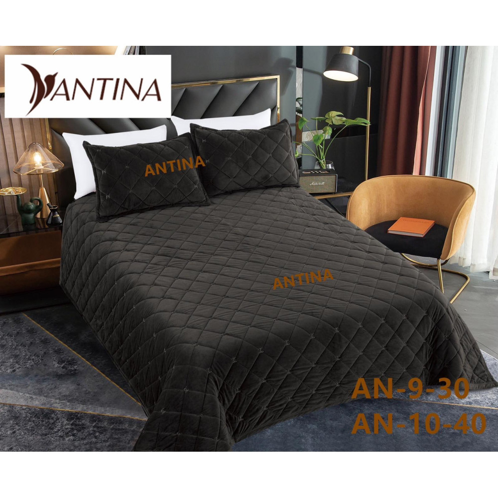 Покривало Velur Colorful - Antina Chane 210*230 - чорний беж.