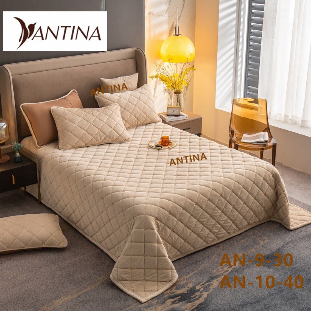 Покривало полуторне Velur Colorful - Antina Chane 150*210 - коричневий