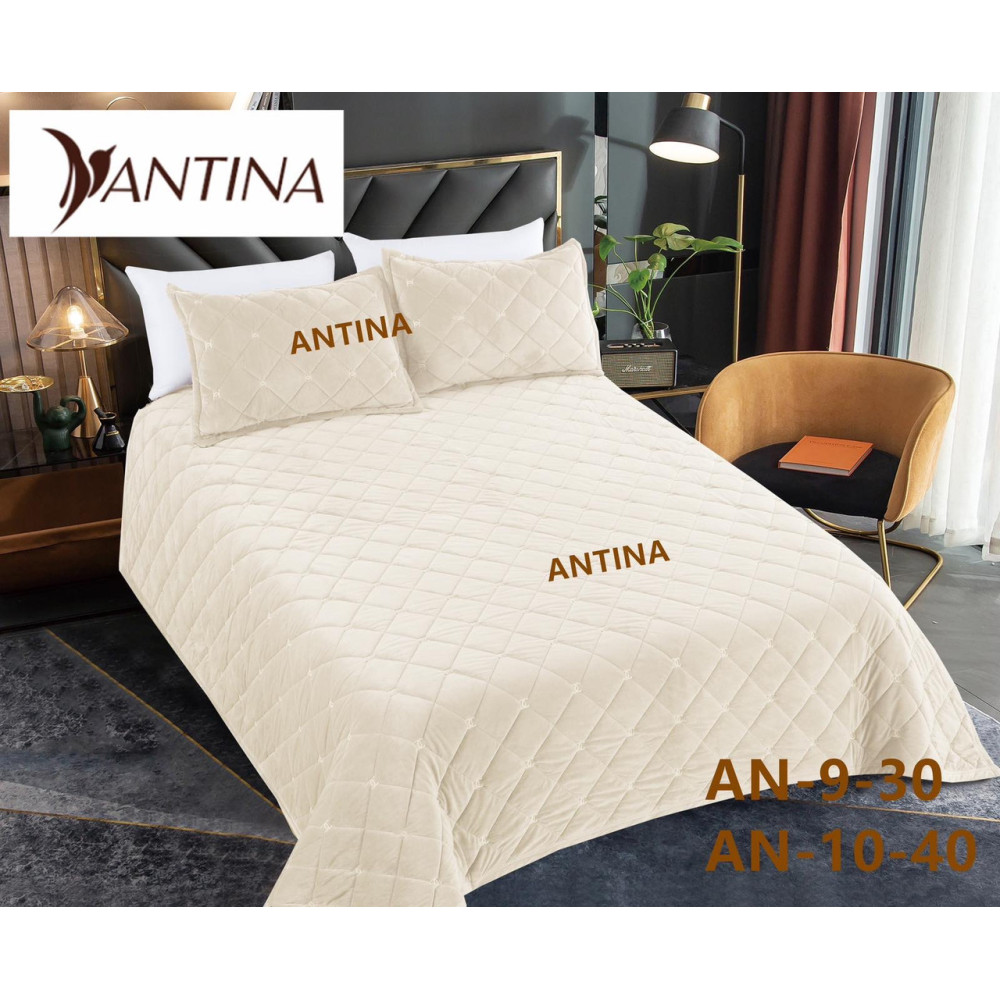 Покривало полуторне Velur Colorful - Antina Chane 150*210 - коричневий