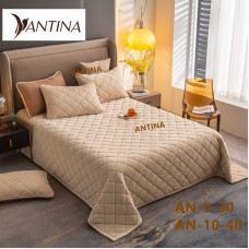 Покривало полуторне Velur Colorful - Antina Chane 150*210 - світлий беж