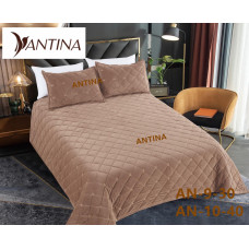 Покривало полуторне Velur Colorful - Antina Chane 150*210 - темний беж