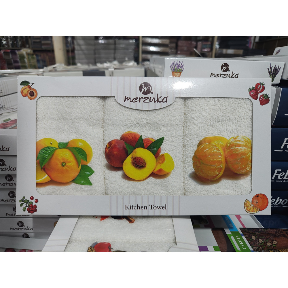 Кухонні рушники махрові Merzuka3шт, 30*50см