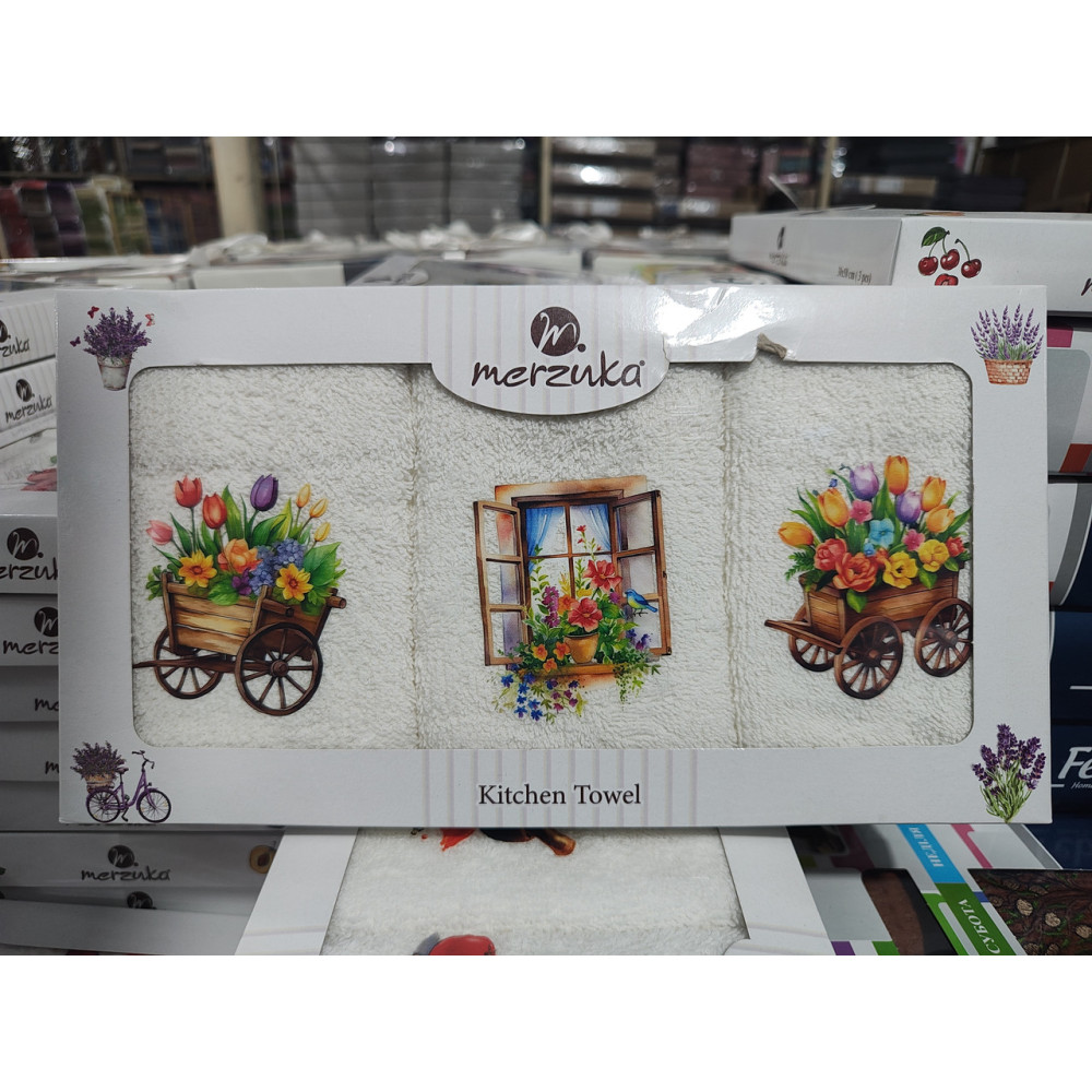 Кухонні рушники махрові Merzuka3шт, 30*50см