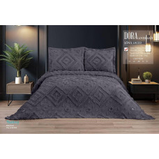 Жакардове покривало з наволочками Alara Dora Antrasit - 260*260