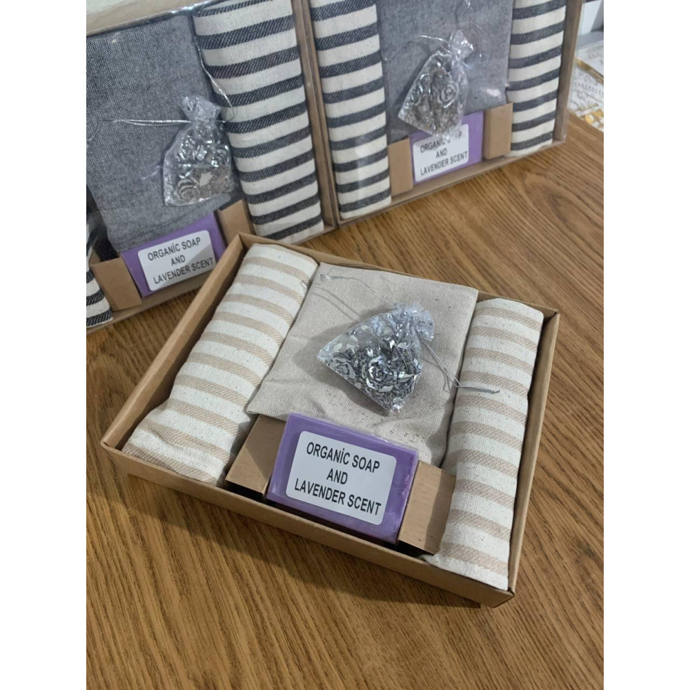 Кухонні рушники льон з милом та лавандою Mercan 3шт, 40*60